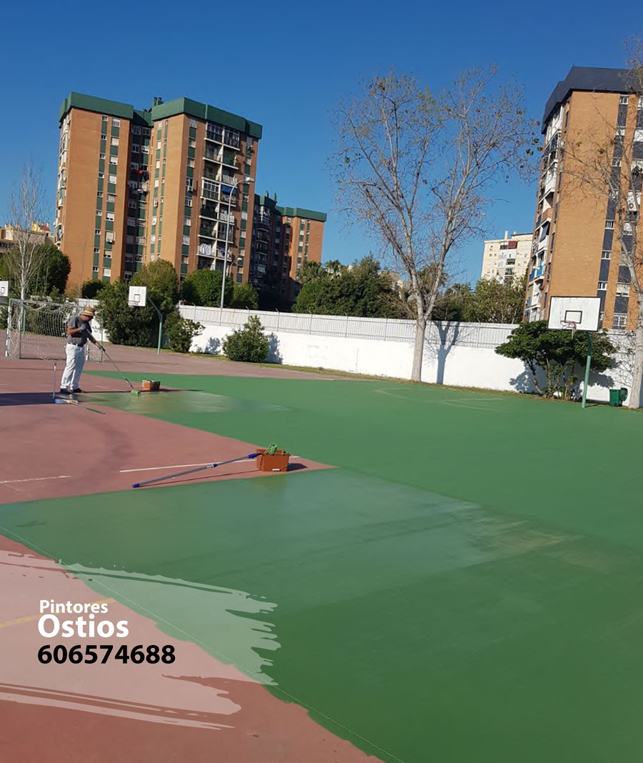 pintor en Málaga Suelo pista de futbol colegio